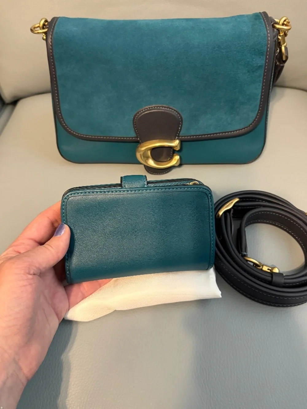 Coach Soft Tabby and Wallet Teal - Picture 9 of 10